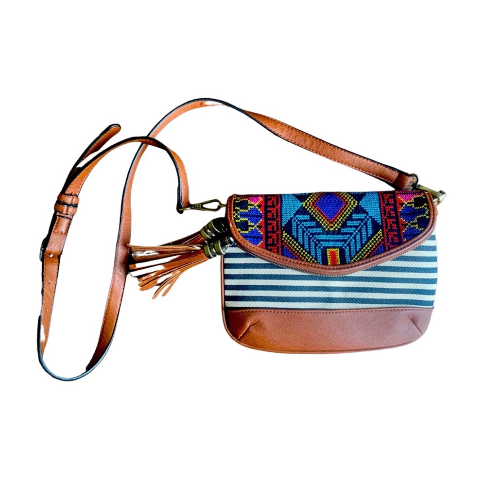MMS - Striped Tribal Crossbody Bag